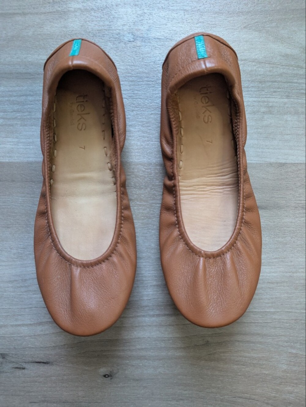 Tieks Women’s Leather Ballet Flats In Cognac Brown, Size 7 (S3)